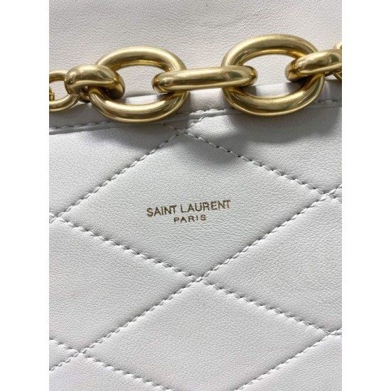 Replica YSL Saint Laurent Le Maillon Small Chain Bag White