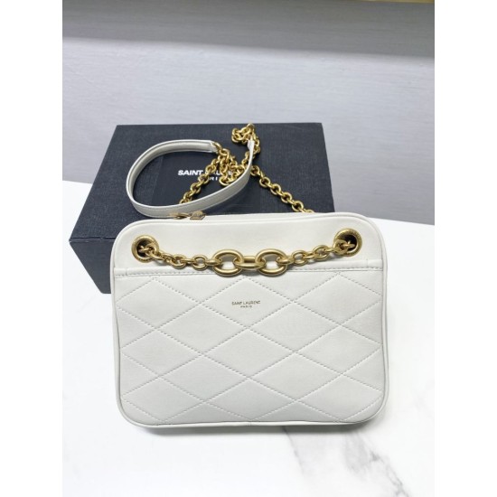Replica YSL Saint Laurent Le Maillon Small Chain Bag White