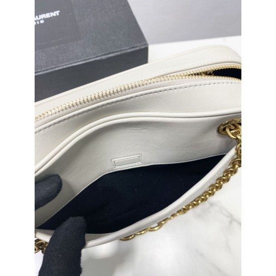 Replica YSL Saint Laurent Le Maillon Small Chain Bag White