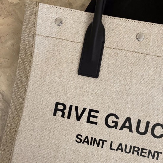 Replica YSL Saint Laurent rive gauche shopping bag White