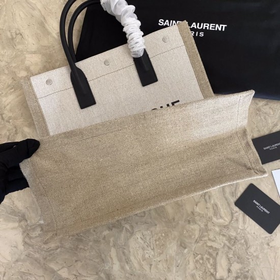 Replica YSL Saint Laurent rive gauche shopping bag White
