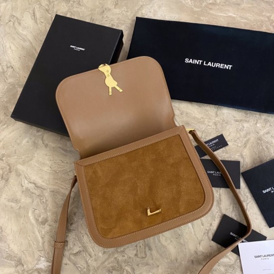 Replica YSL Saint Laurent Solferino Medium Satchel Bag Brown
