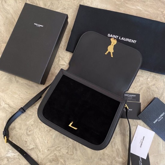 Replica YSL Saint Laurent Solferino Medium Satchel Bag Black
