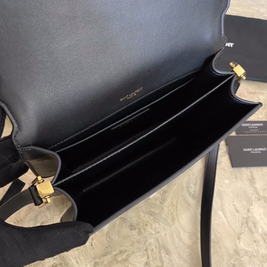 Replica YSL Saint Laurent Solferino Medium Satchel Bag Black