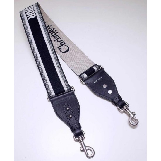 Replica Christian Dior Latte Multicolor Fully Embroidered Strap Black