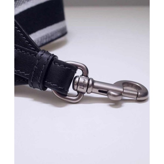 Replica Christian Dior Latte Multicolor Fully Embroidered Strap Black