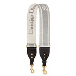 Fake Christian Dior 'Christian Dior' Embroidered Strap Gray Replica