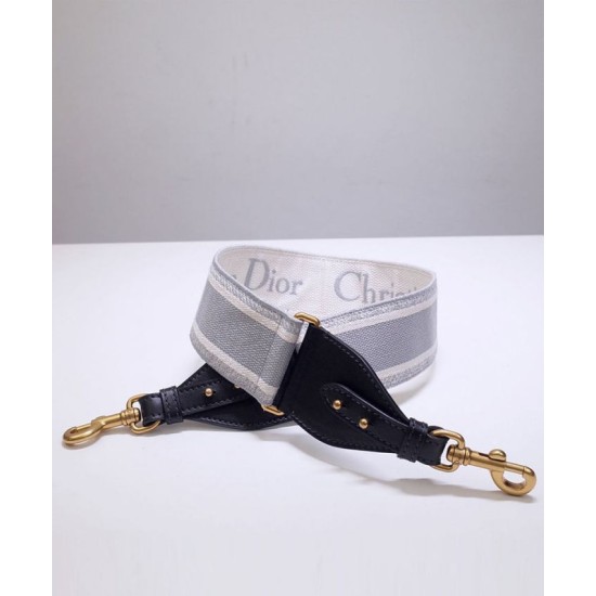 Fake Christian Dior 'Christian Dior' Embroidered Strap Gray Replica
