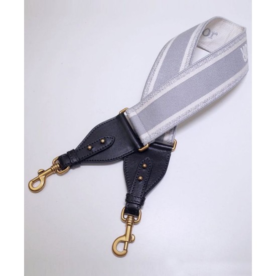 Fake Christian Dior 'Christian Dior' Embroidered Strap Gray Replica