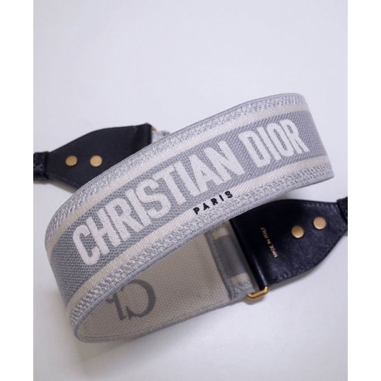 Fake Christian Dior 'Christian Dior' Embroidered Strap Gray Replica