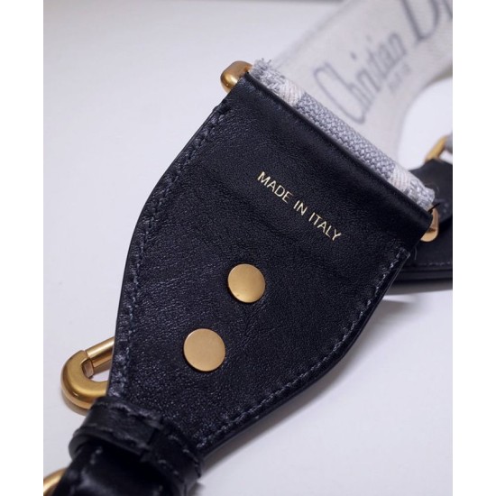 Fake Christian Dior 'Christian Dior' Embroidered Strap Gray Replica