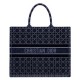 Replica Christian Dior Cannage Embroidered Velvet Dior Book Tote Dark Blue