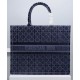 Replica Christian Dior Cannage Embroidered Velvet Dior Book Tote Dark Blue