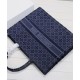 Replica Christian Dior Cannage Embroidered Velvet Dior Book Tote Dark Blue