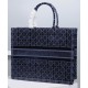 Replica Christian Dior Cannage Embroidered Velvet Dior Book Tote Dark Blue