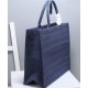 Replica Christian Dior Cannage Embroidery Dior Book Tote Bag Dark Blue