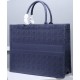 Replica Christian Dior Cannage Embroidery Dior Book Tote Bag Dark Blue