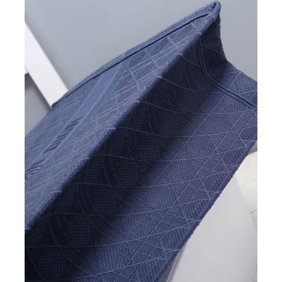 Replica Christian Dior Cannage Embroidery Dior Book Tote Bag Dark Blue