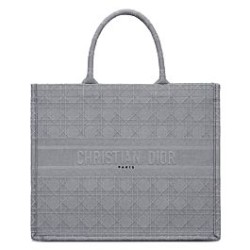 Replica Christian Dior Cannage Embroidery Dior Book Tote Bag Gray