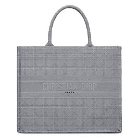 Replica Christian Dior Cannage Embroidery Dior Book Tote Bag Gray