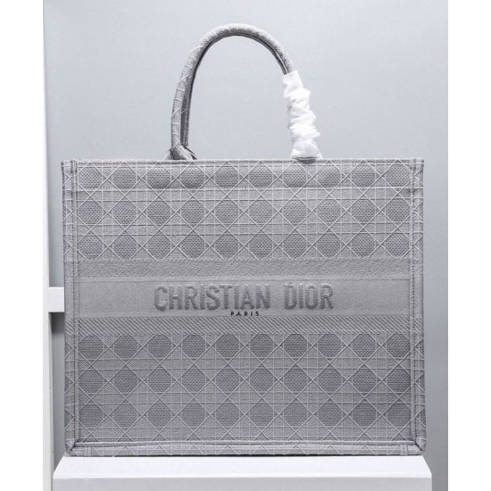 Replica Christian Dior Cannage Embroidery Dior Book Tote Bag Gray