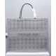 Replica Christian Dior Cannage Embroidery Dior Book Tote Bag Gray