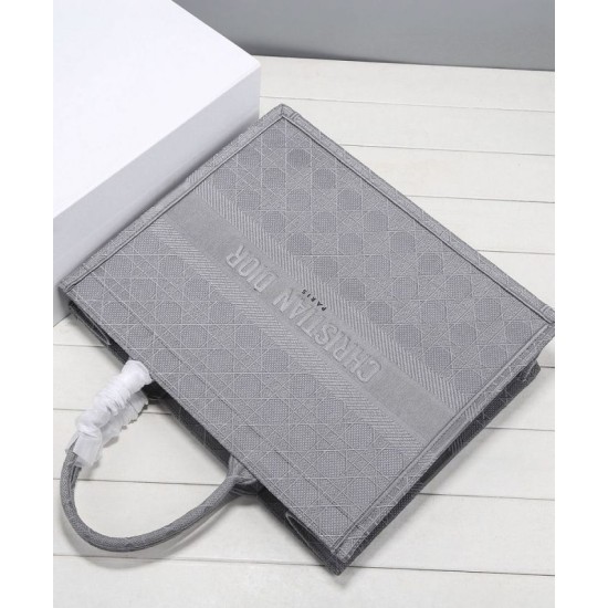 Replica Christian Dior Cannage Embroidery Dior Book Tote Bag Gray