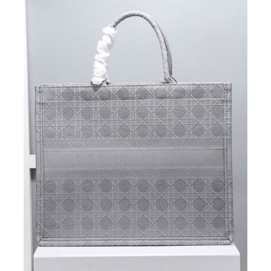 Replica Christian Dior Cannage Embroidery Dior Book Tote Bag Gray