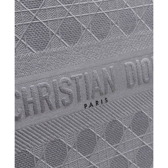 Replica Christian Dior Cannage Embroidery Dior Book Tote Bag Gray