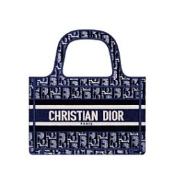 Replica Christian Dior Mini Dior Book Tote Dark Blue