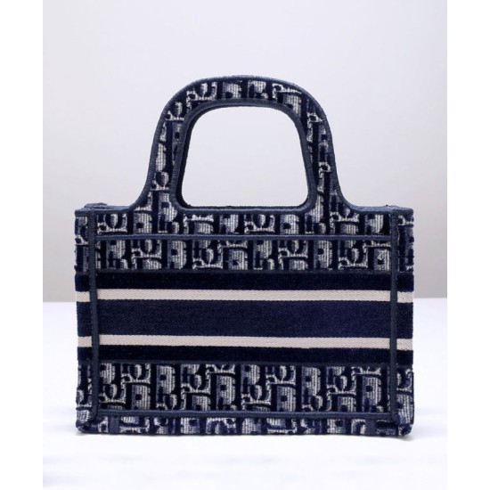 Replica Christian Dior Mini Dior Book Tote Dark Blue