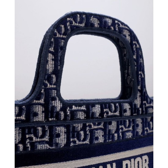 Replica Christian Dior Mini Dior Book Tote Dark Blue