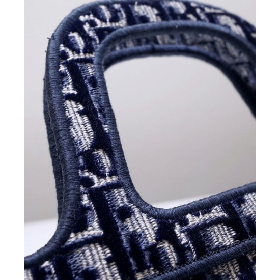 Replica Christian Dior Mini Dior Book Tote Dark Blue