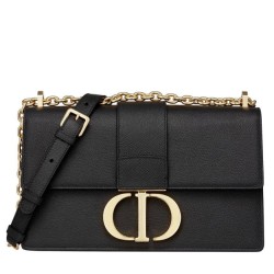 Fake Christian Dior 30 Montaigne Chain Bag Black Replica