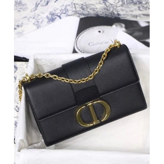 Fake Christian Dior 30 Montaigne Chain Bag Black Replica
