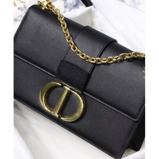 Fake Christian Dior 30 Montaigne Chain Bag Black Replica
