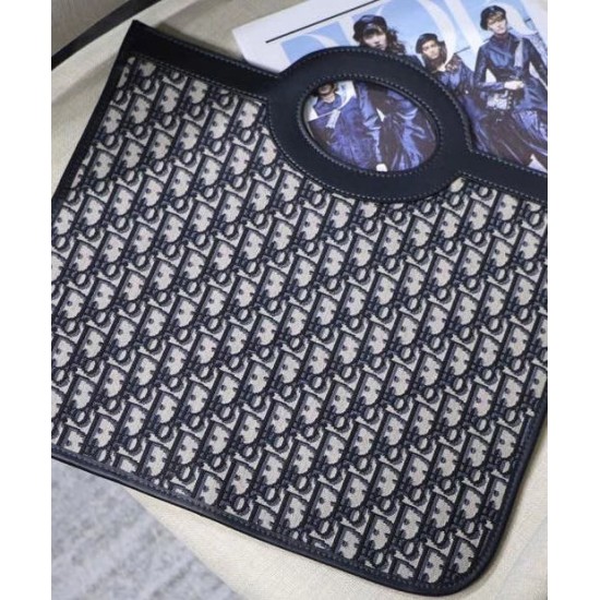 Fake Christian Dior Foldable clutch Dark Blue Replica