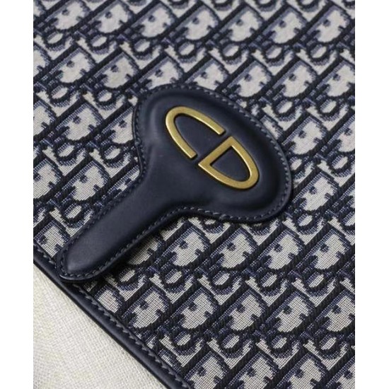 Fake Christian Dior Foldable clutch Dark Blue Replica