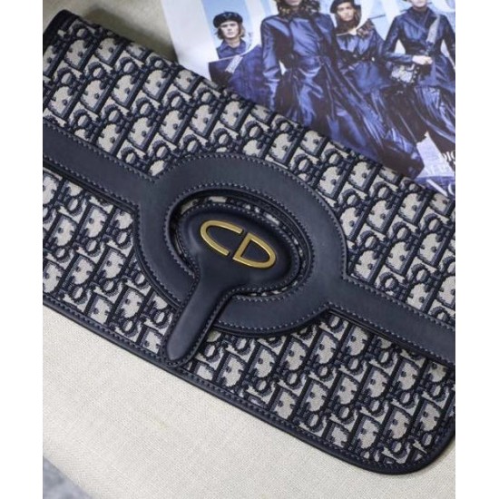 Fake Christian Dior Foldable clutch Dark Blue Replica