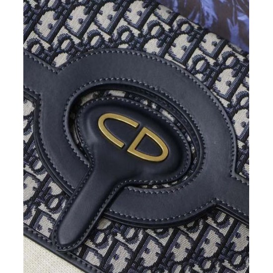 Fake Christian Dior Foldable clutch Dark Blue Replica
