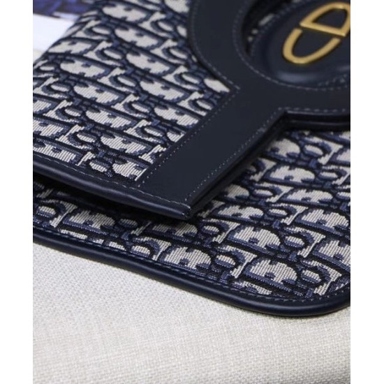 Fake Christian Dior Foldable clutch Dark Blue Replica