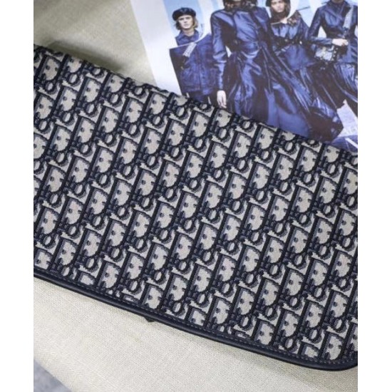 Fake Christian Dior Foldable clutch Dark Blue Replica