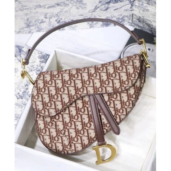 Fake Christian Dior Saddle Bag Coffee Replica