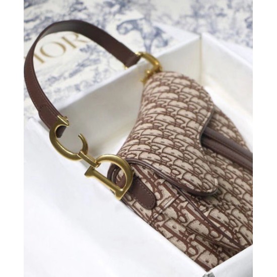 Fake Christian Dior Saddle Bag Coffee Replica