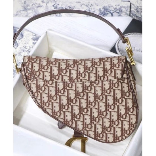 Fake Christian Dior Saddle Bag Coffee Replica