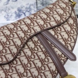 Fake Christian Dior Saddle Bag Coffee Replica