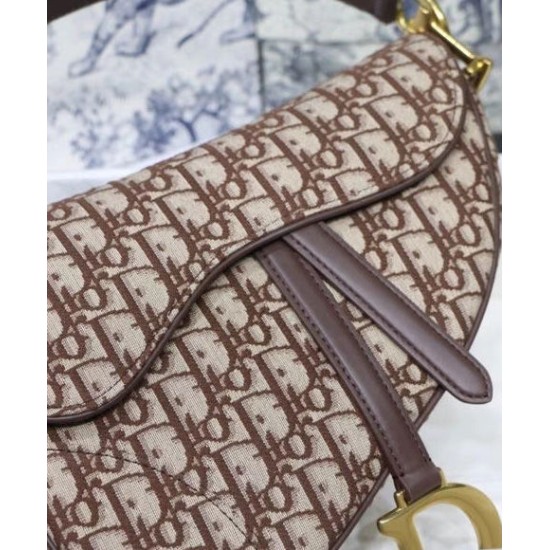Fake Christian Dior Saddle Bag Coffee Replica