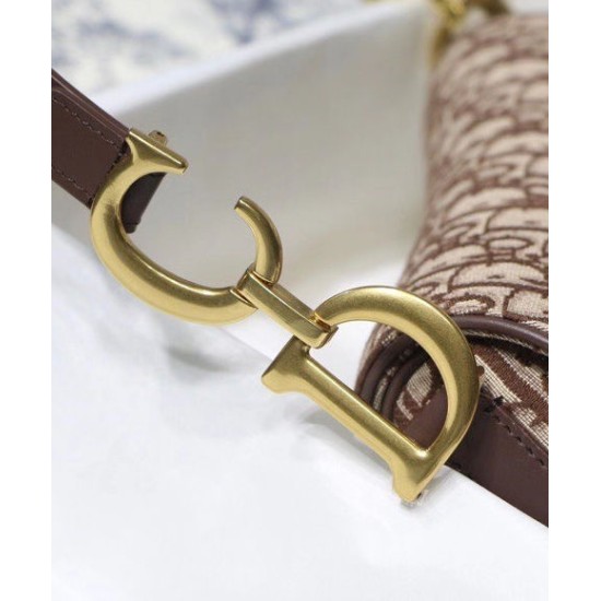 Fake Christian Dior Saddle Bag Coffee Replica