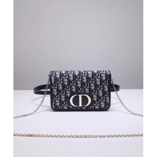 Replica Christian Dior 30 Montaigne 2-In-1 Pouch Dark Blue