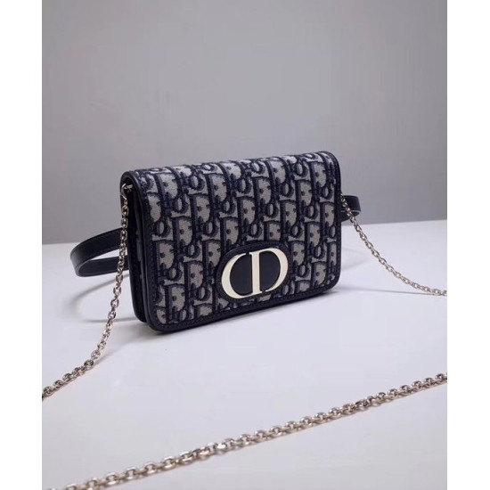 Replica Christian Dior 30 Montaigne 2-In-1 Pouch Dark Blue